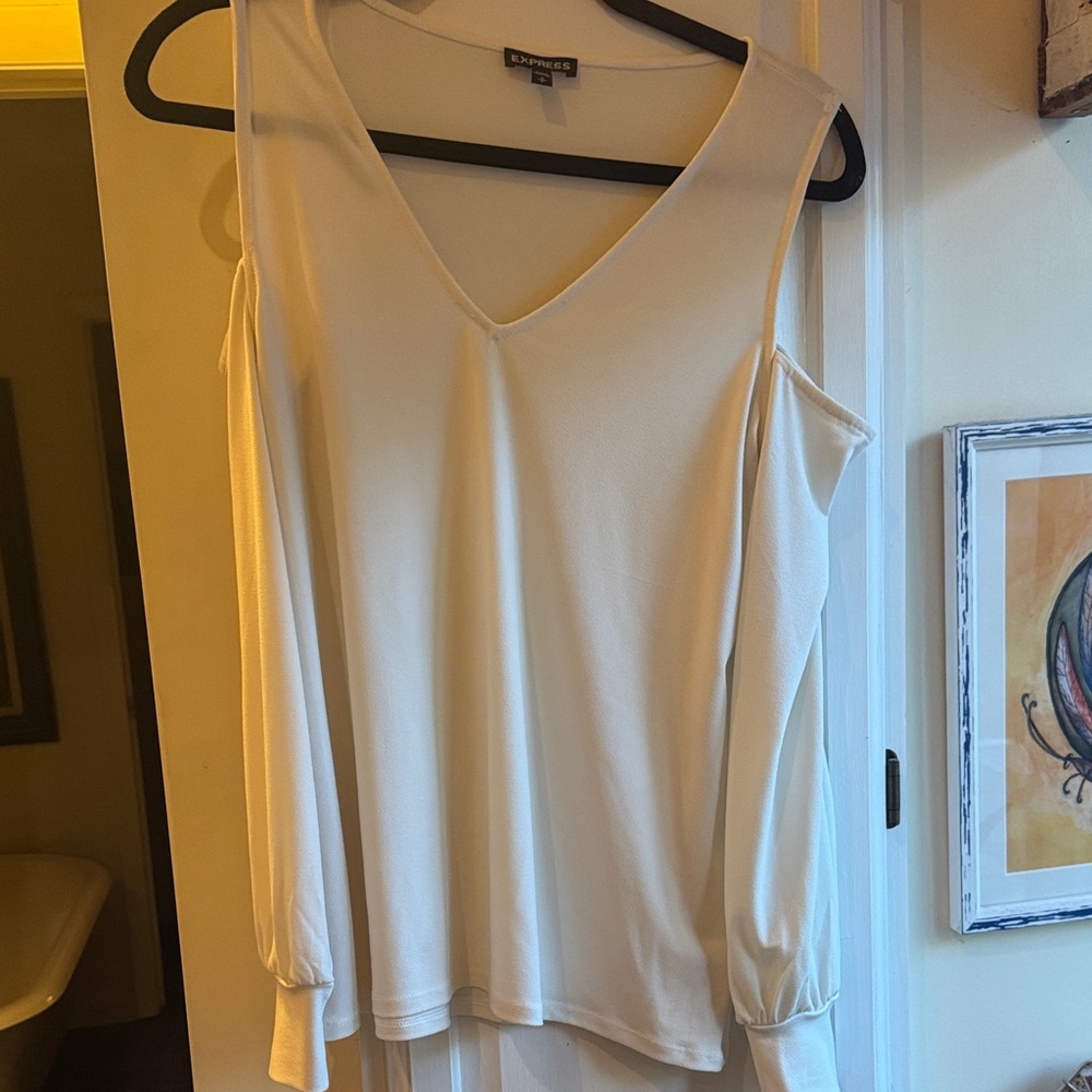 Express Cream Cold Shoulder Blouse